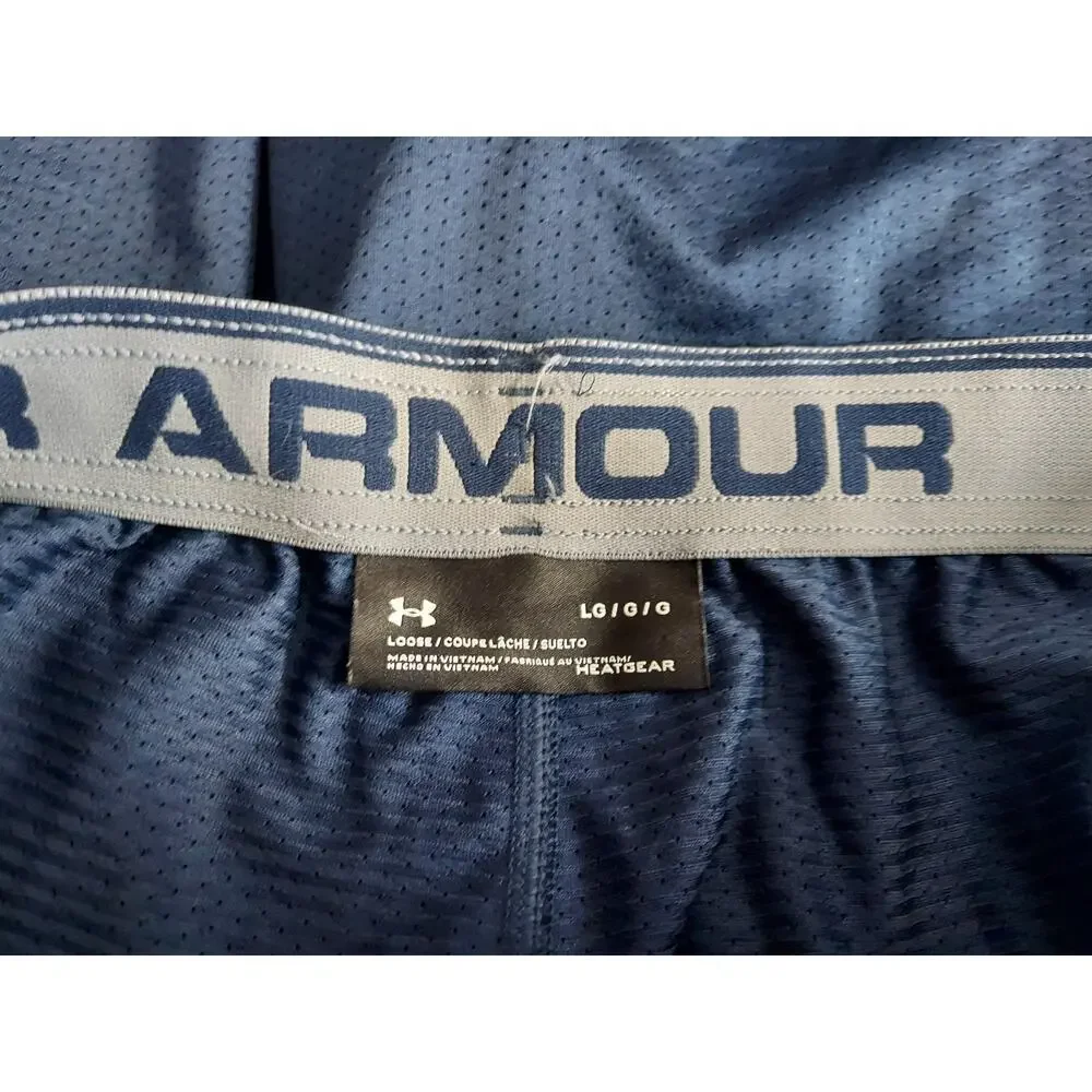 UA Under Armour Blue Shorts Mens Sz L Large Athletic Gym B - Picture 2 of 3